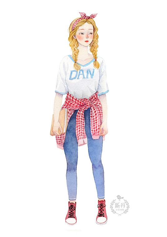 迎风吹来一打小清新（图ZMjAwODc3ODA0） - 艺术插画 - 站酷设计师斯丹在画画原创素材 - 站酷ZCOOL