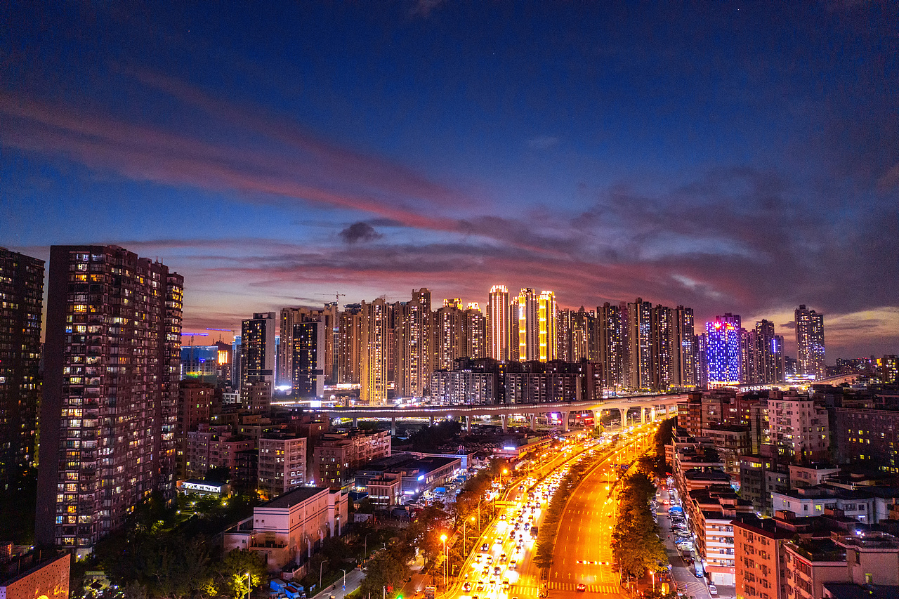 深圳龙华区上塘布龙路地面地铁仁合医院城市夜景（图ZMjU0Mjk4MzUy） - 风光摄影 - 站酷设计师小7的背包原创素材 - 站酷ZCOOL