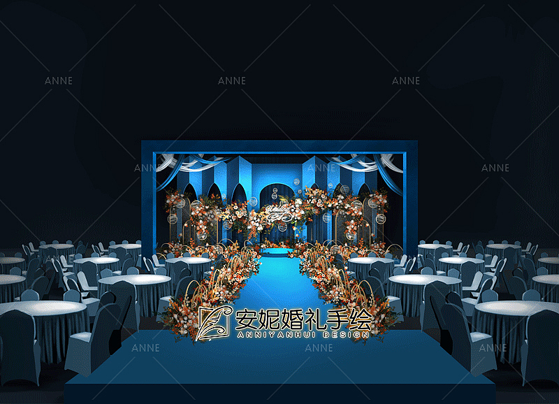 黛蓝 | 安妮婚礼手绘（图ZMTU5MjE3OTI4） - 舞台美术 - 站酷设计师安妮婚礼手绘原创素材 - 站酷ZCOOL