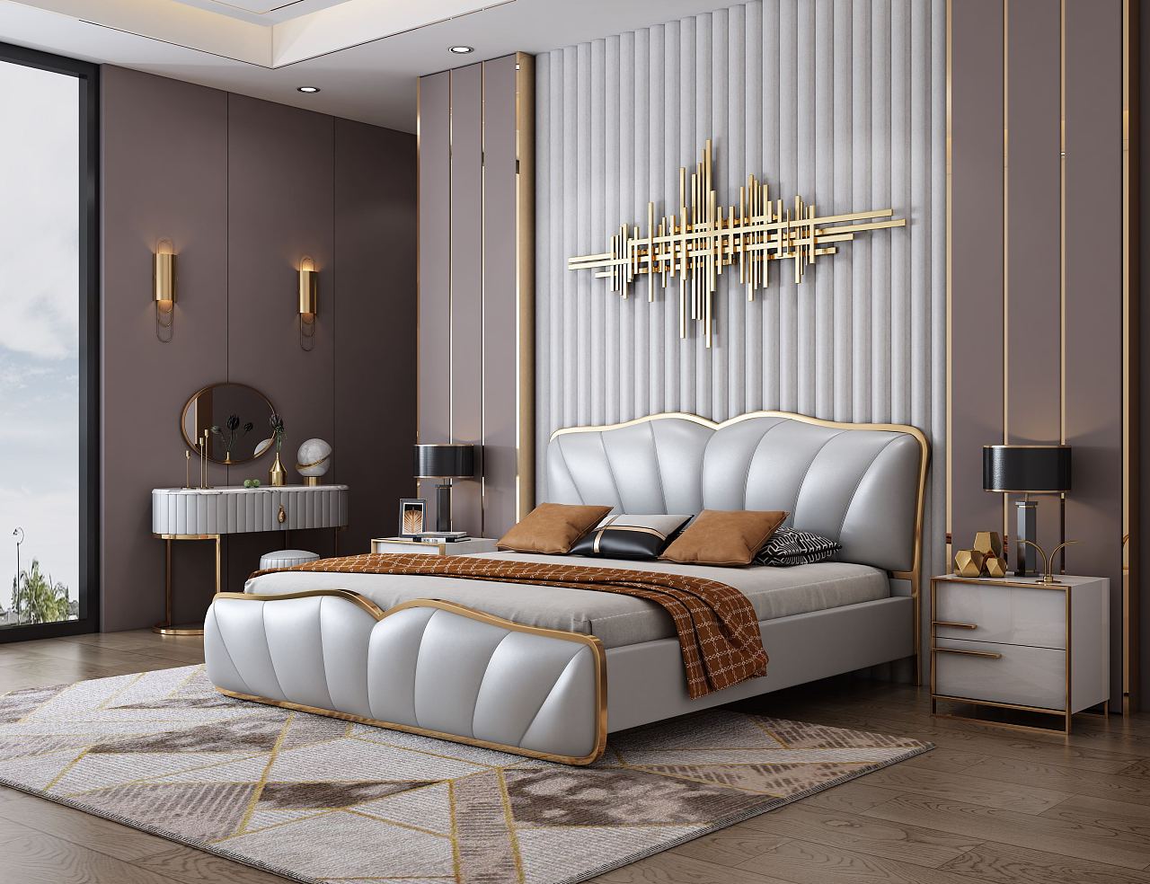 轻奢皮床效果图