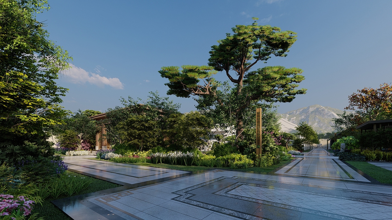 中式四合院现代中式景观