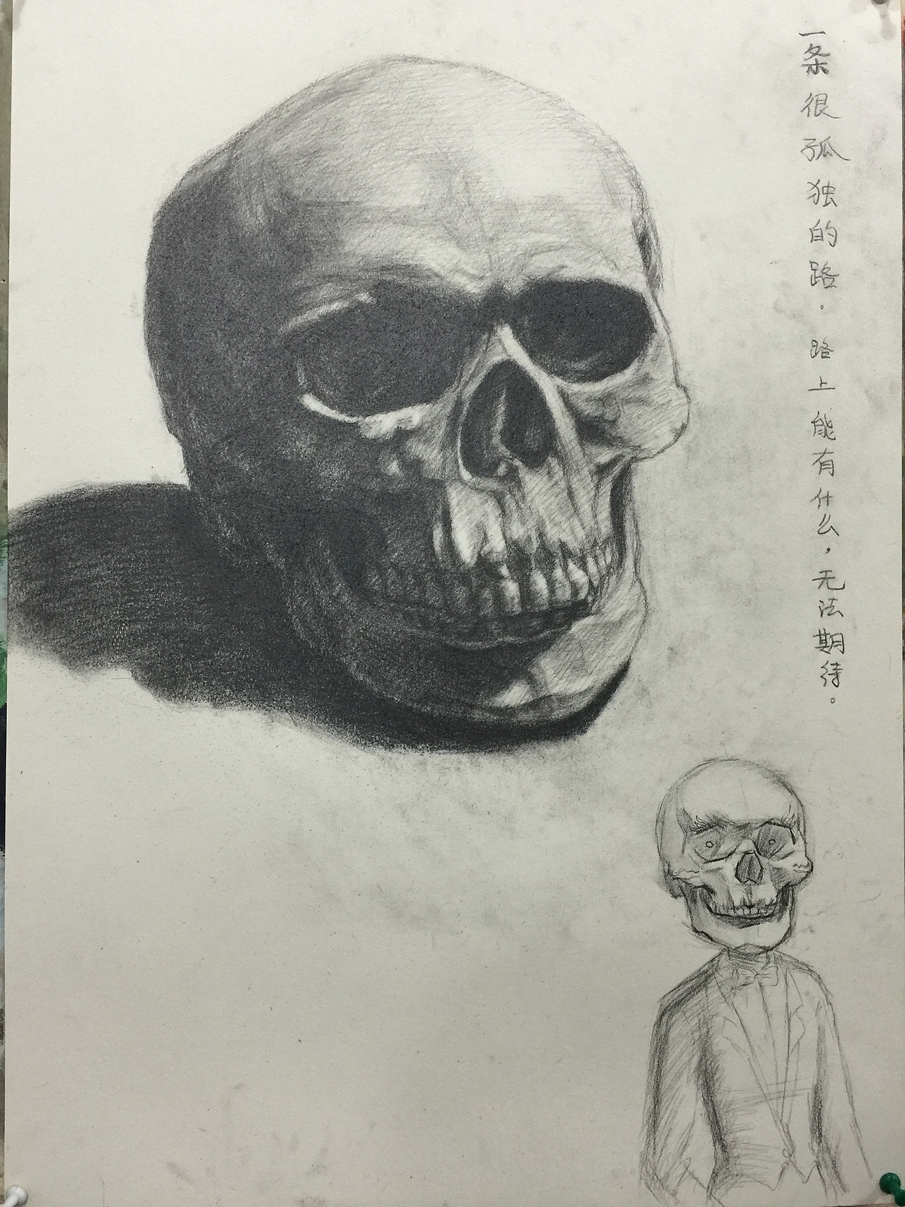 石膏头像骷髅头素描写生_小白火了-站酷zcool