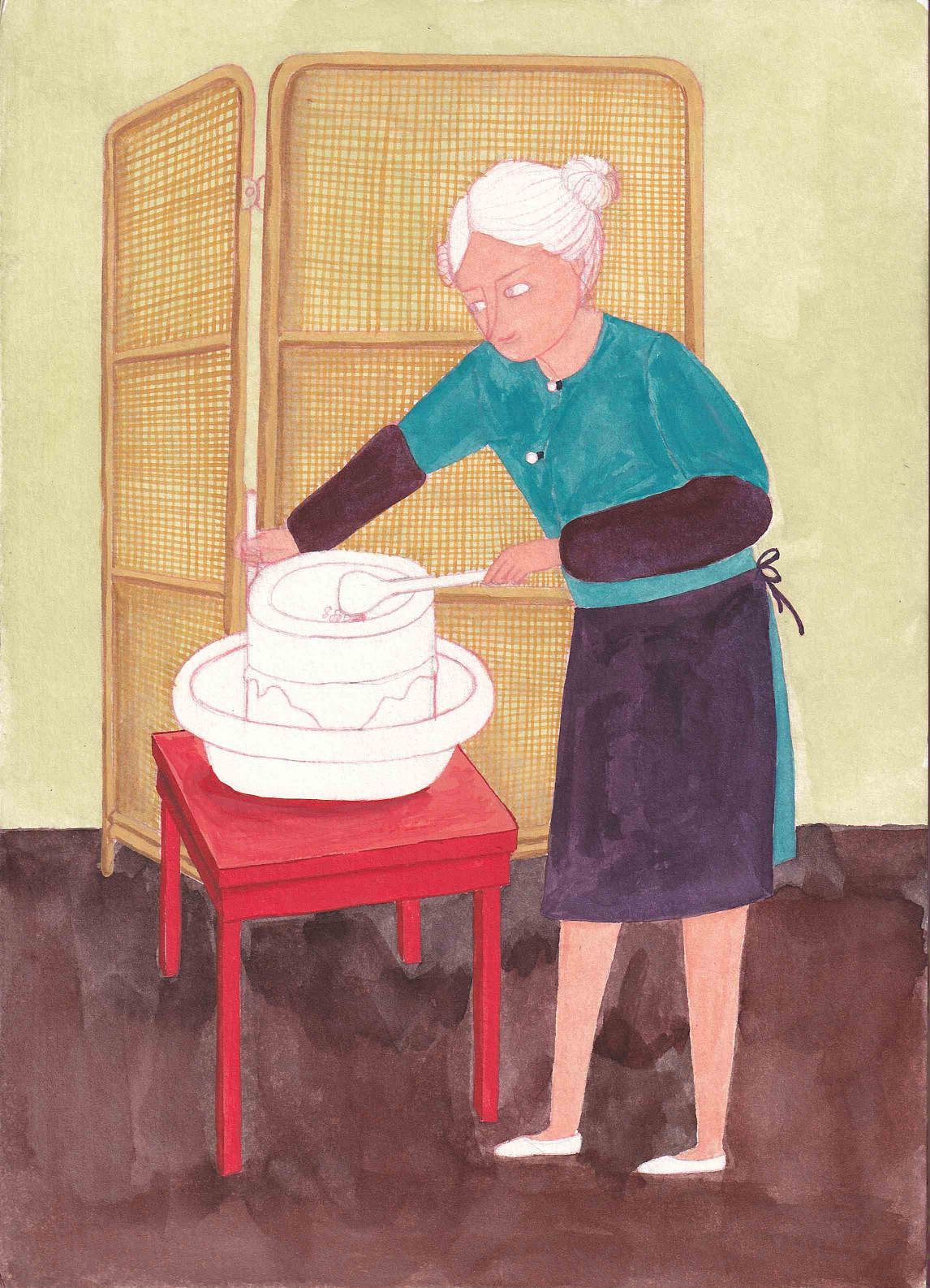 过年插画【春节童谣】“二十五,磨豆腐”