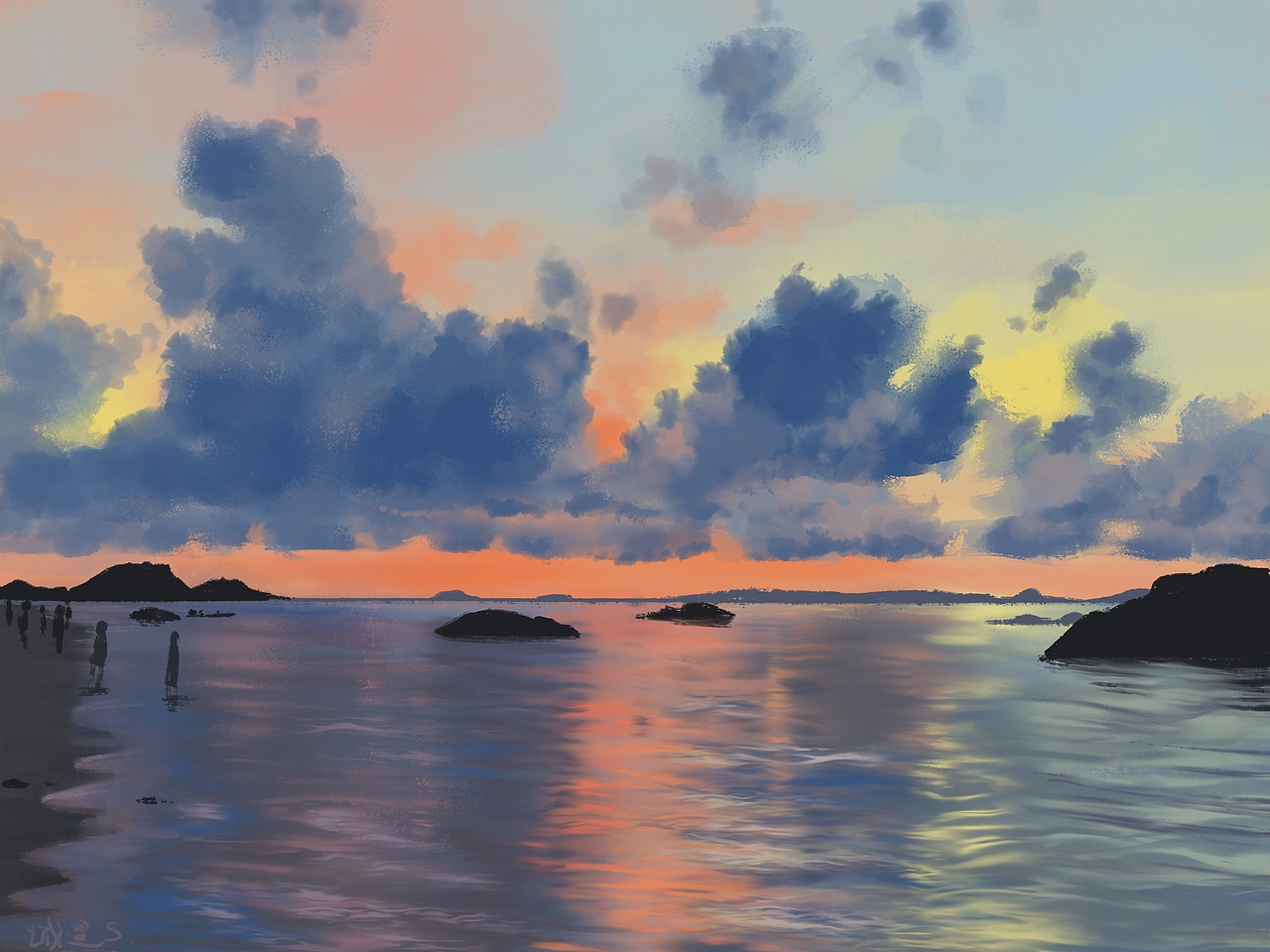 天空 夕阳 场景的练习（图ZMjc4MTc2MjUy） - 创作习作 - 站酷设计师诚星s原创素材 - 站酷ZCOOL