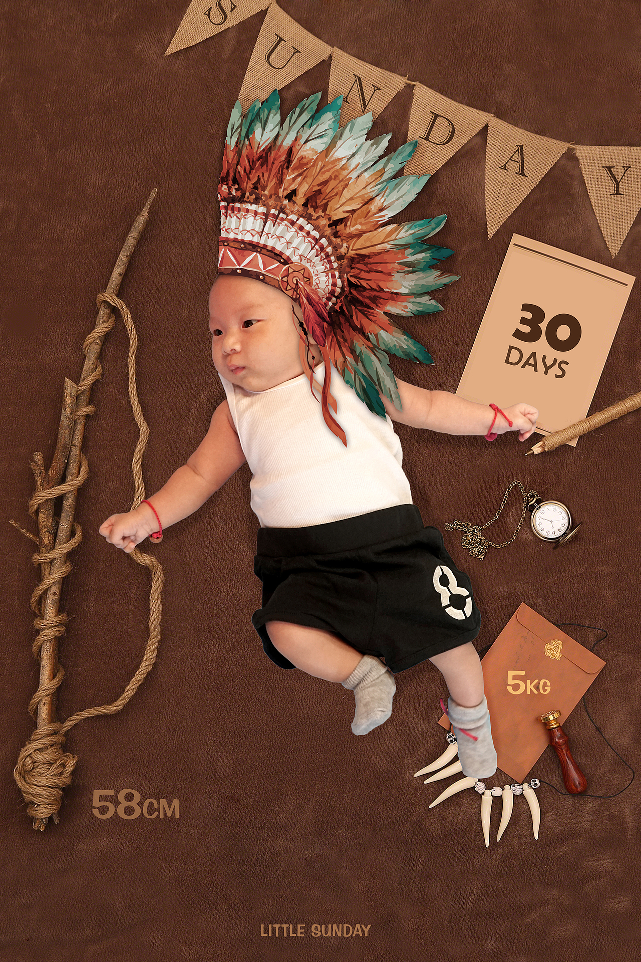 利用模版给宝宝一个完美满月照