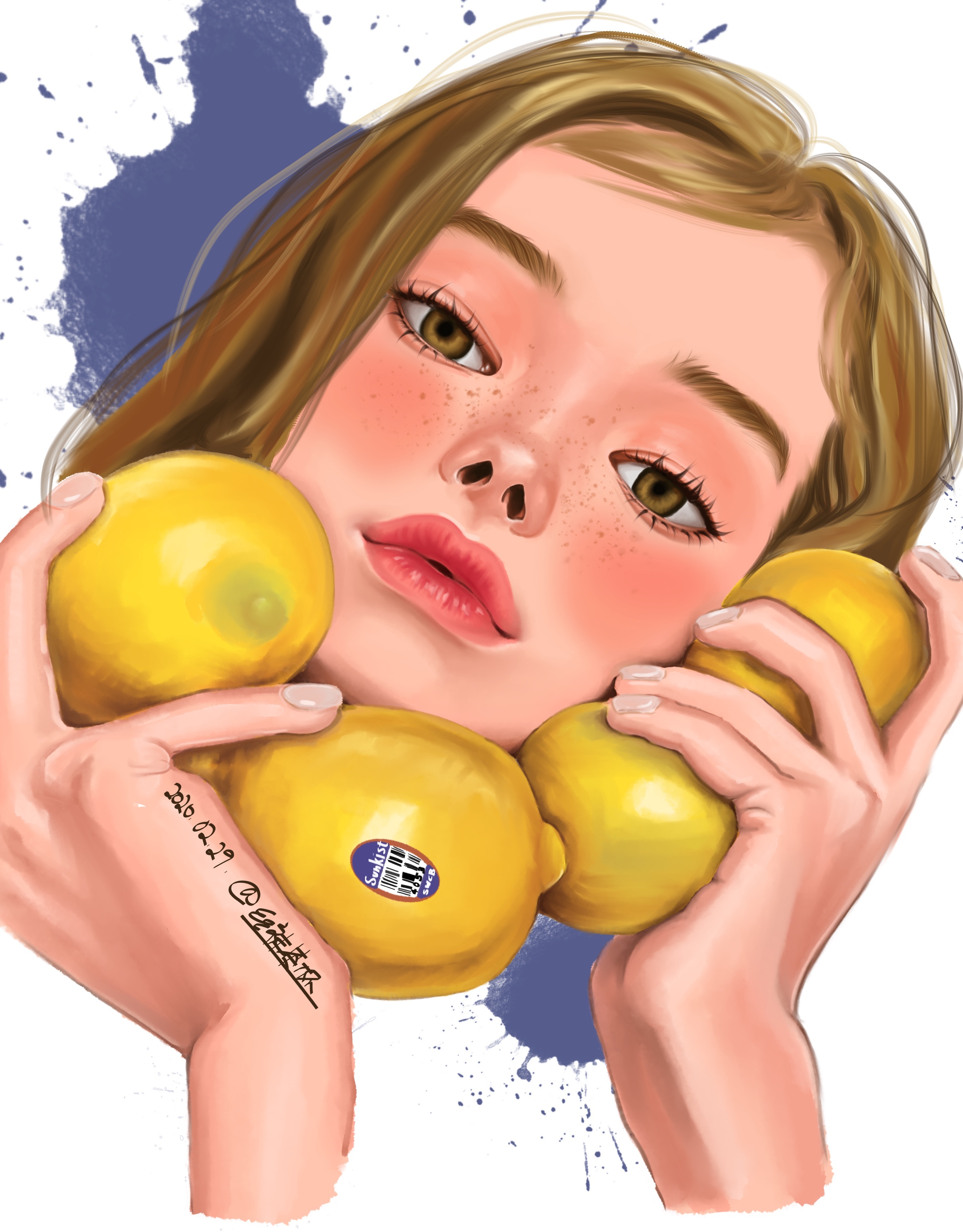 韩风柠檬少女93|插画|插画习作|丝袜茶杯 - 原创作品 - 站酷 (zcool