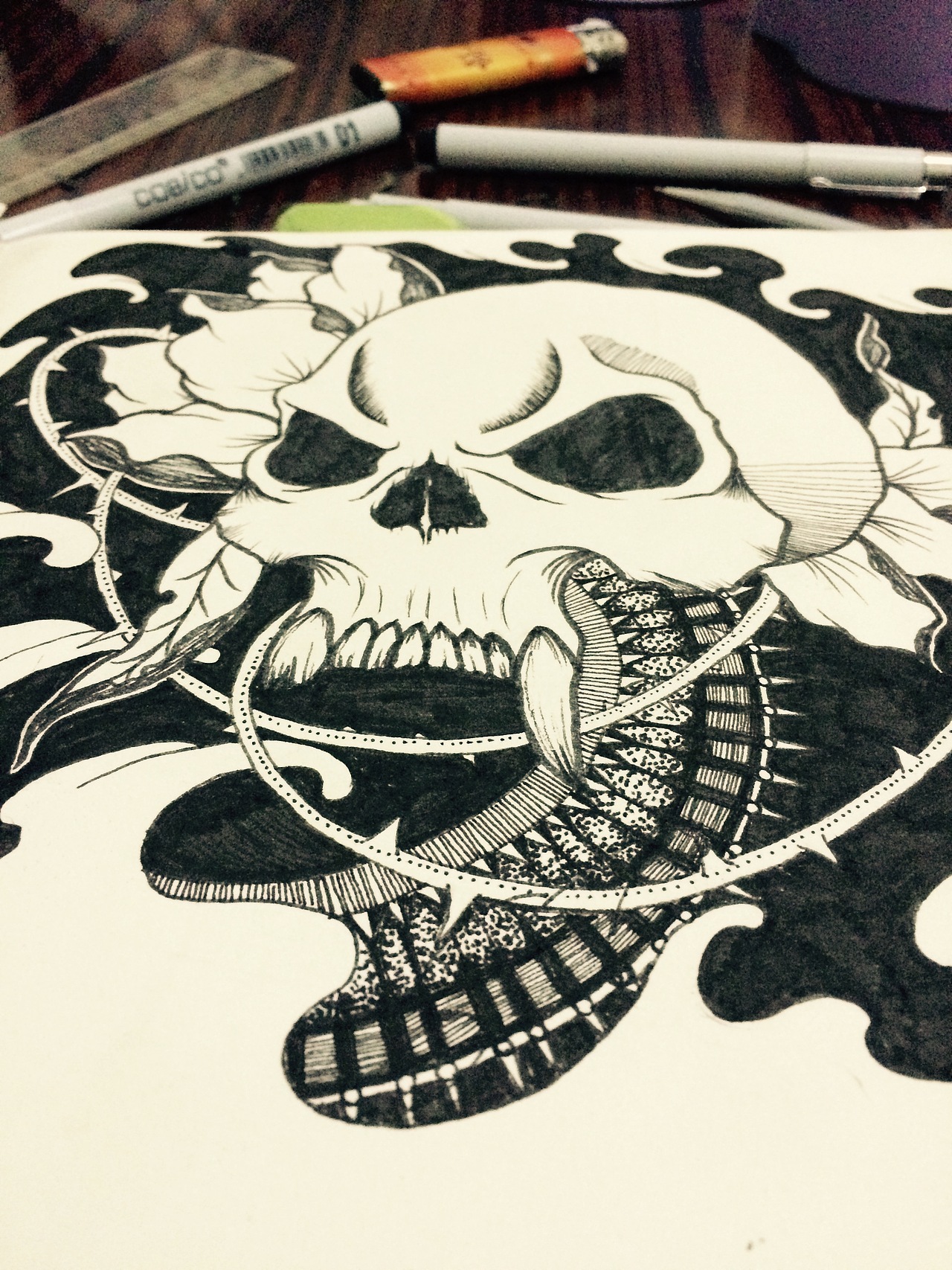 针管笔练习山海经异兽