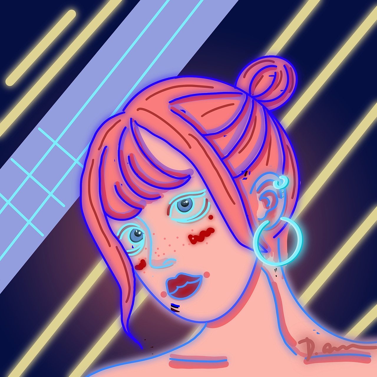 炫酷荧光头像系列