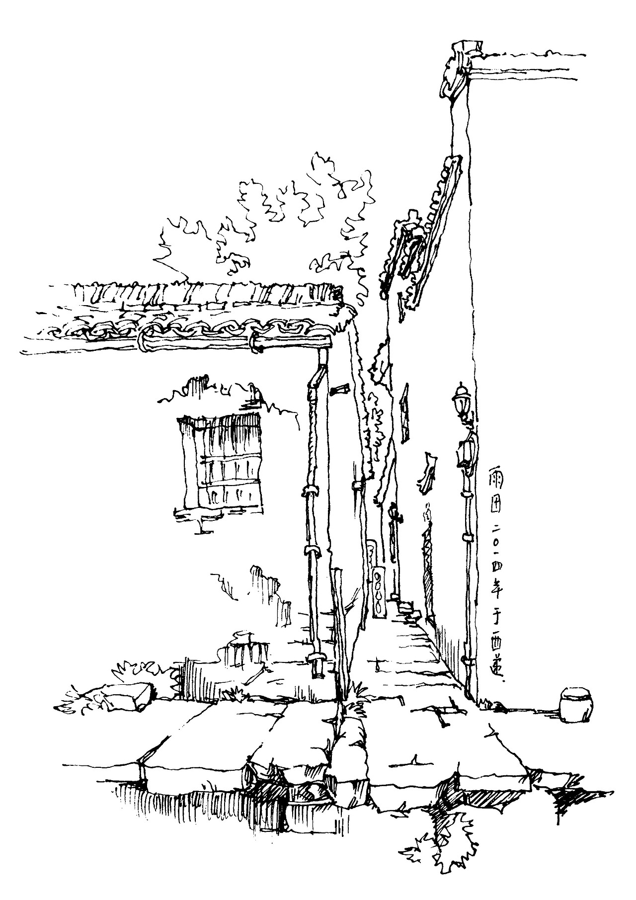 皖南印象之二～西递写生作品集～这是我近几年在黟县西递的钢笔速写