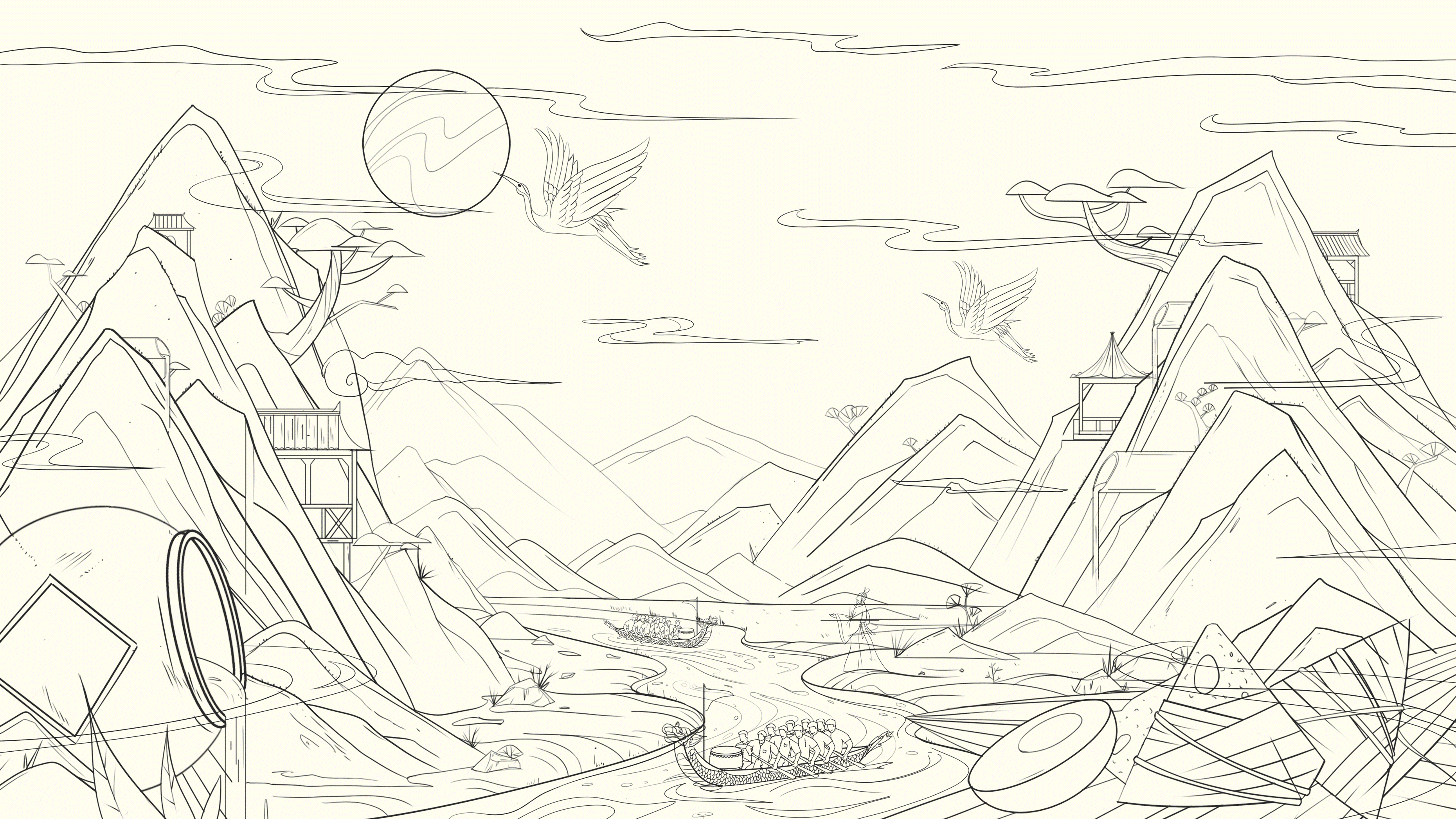 端午包装插画/粽子礼盒包装