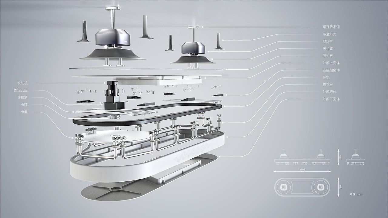 共享阳光——分区旋转式晾衣架