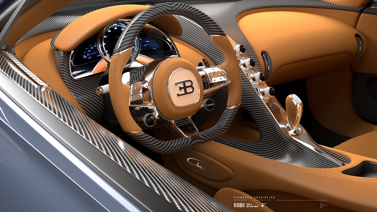 C4D OC 汽车跑车内饰 渲染练习