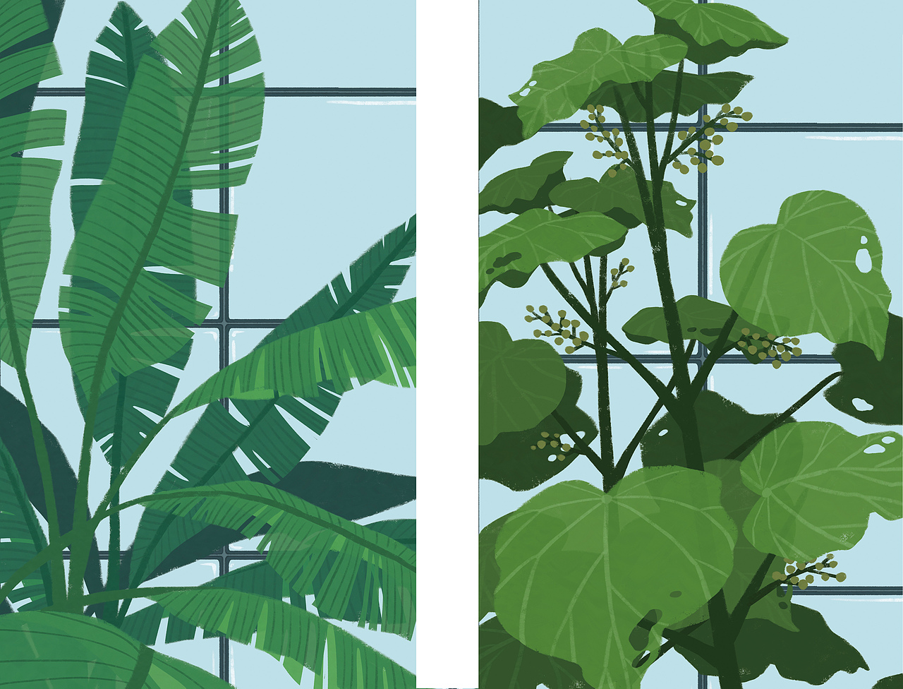 北京地铁里的温室花园（图ZMTY1MTE4MzU2） - 商业插画 - 站酷设计师刘昆昆K原创素材 - 站酷ZCOOL