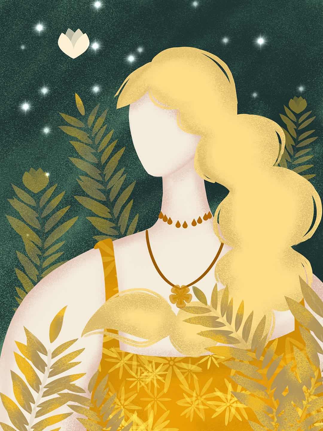 抽象系列可爱简约卡通女孩