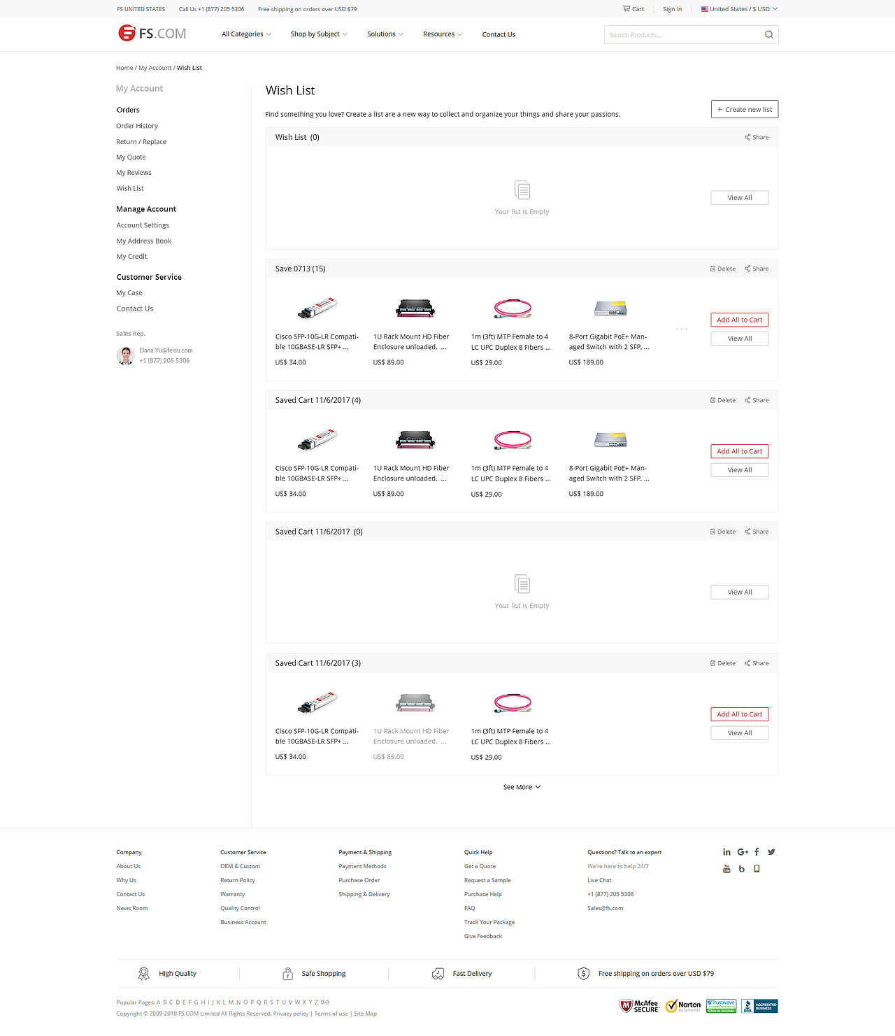 list心愿单-账户中心-列表