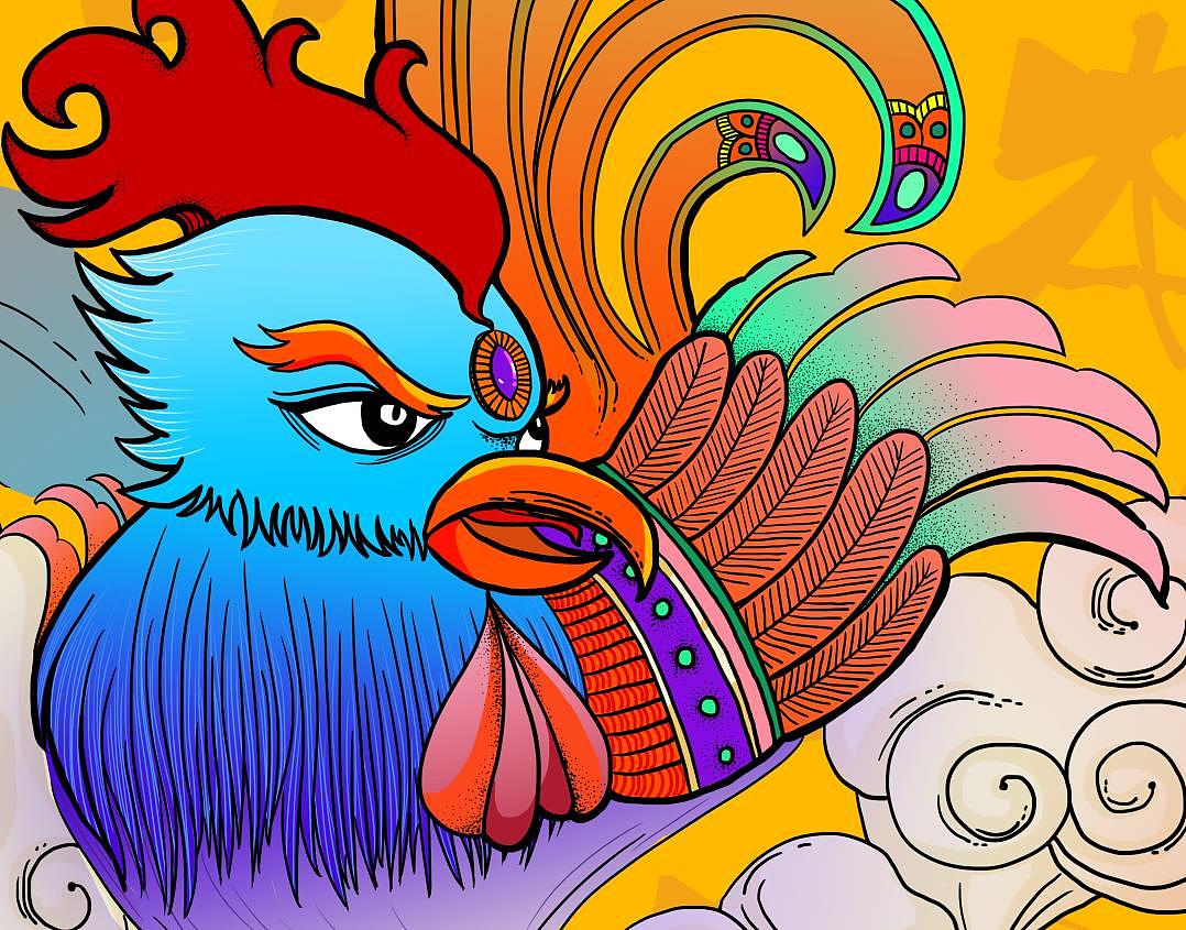 新做一张2017鸡年护身符屏保，送给本命年的朋友们，有过程图（图ZNjE4NTc2ODQ=） - 海报 - 站酷设计师张大染原创素材 - 站酷ZCOOL