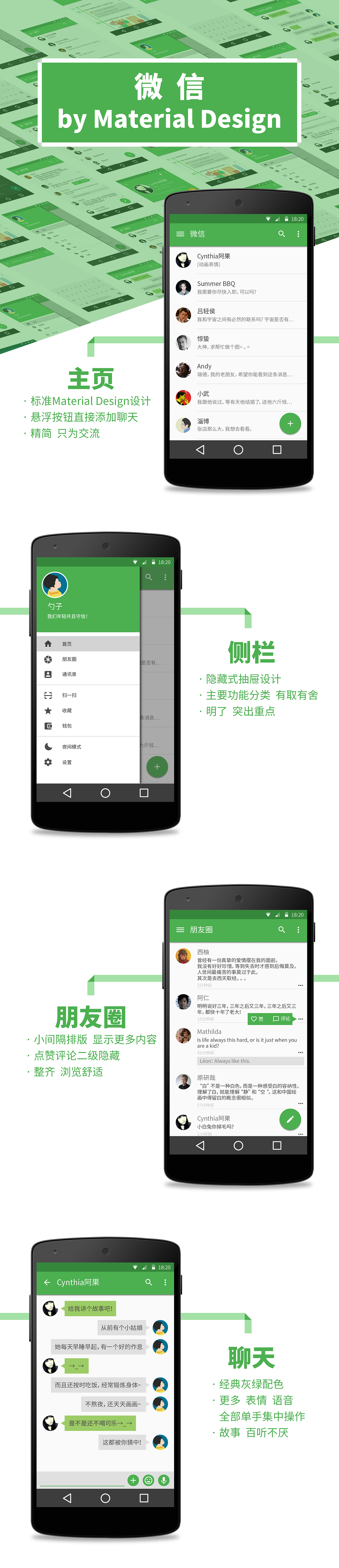 Material Design 微信（图ZMTAwMDkzMDQ4） - APP界面 - 站酷设计师行走的勺子原创素材 - 站酷ZCOOL