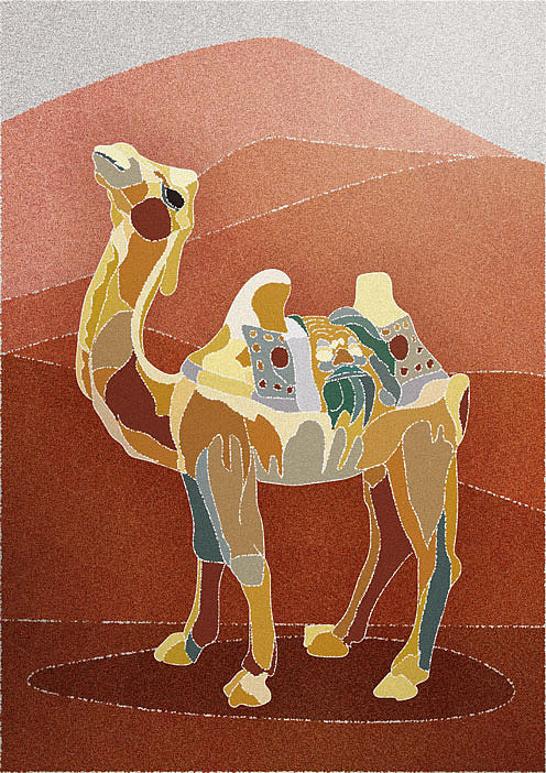 唐三彩骆驼-插画 ai ps