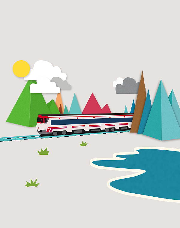 折纸风格小插画——小火车（图ZMTQyOTY2OTY4） - 创作习作 - 站酷设计师Sanrhai三日海原创素材 - 站酷ZCOOL