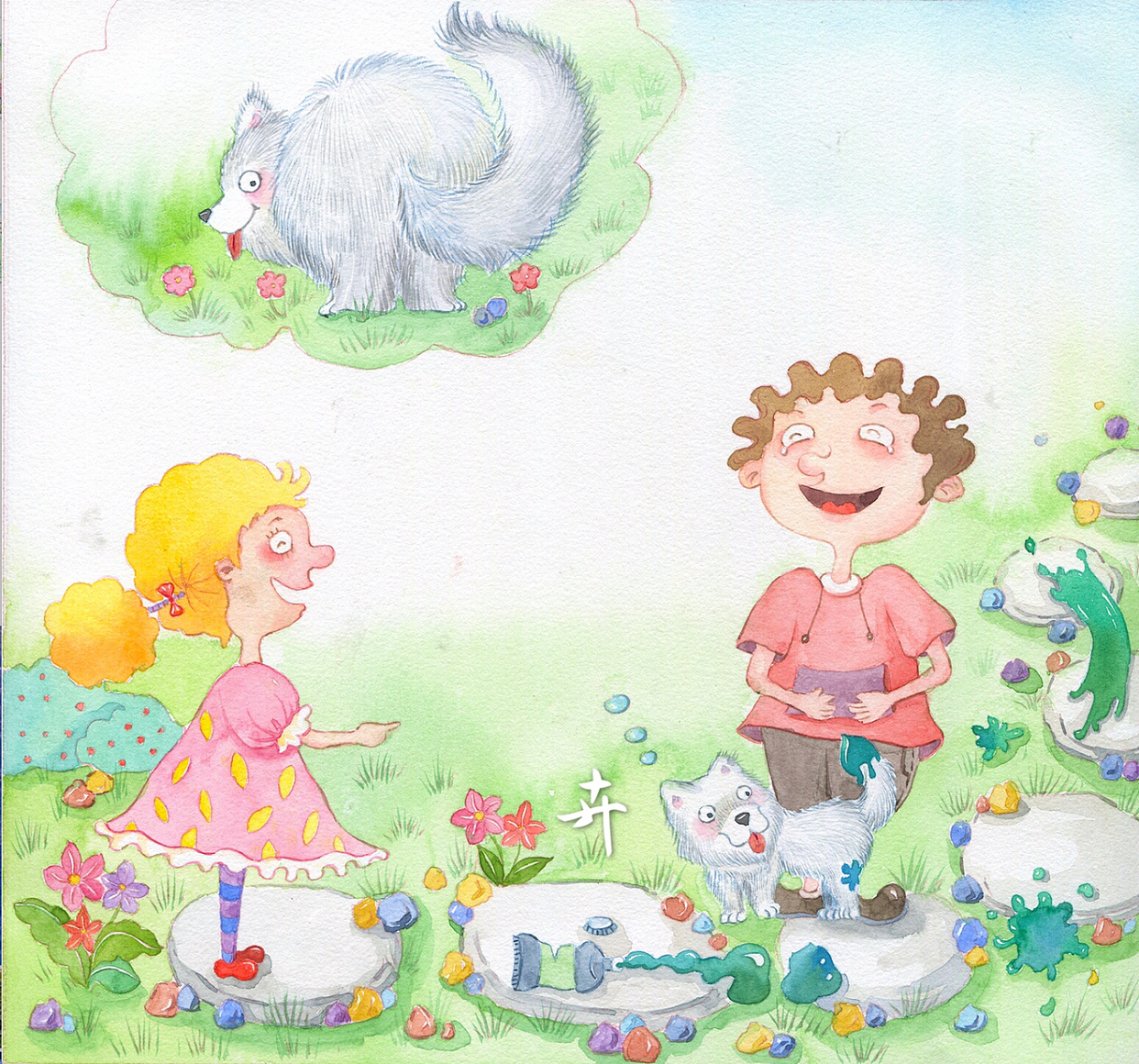 我长大以后会有一条蓬松的大尾巴,我要用它涂出一片很大很大的原野
在上面跑啊跑啊,永远也跑不到头