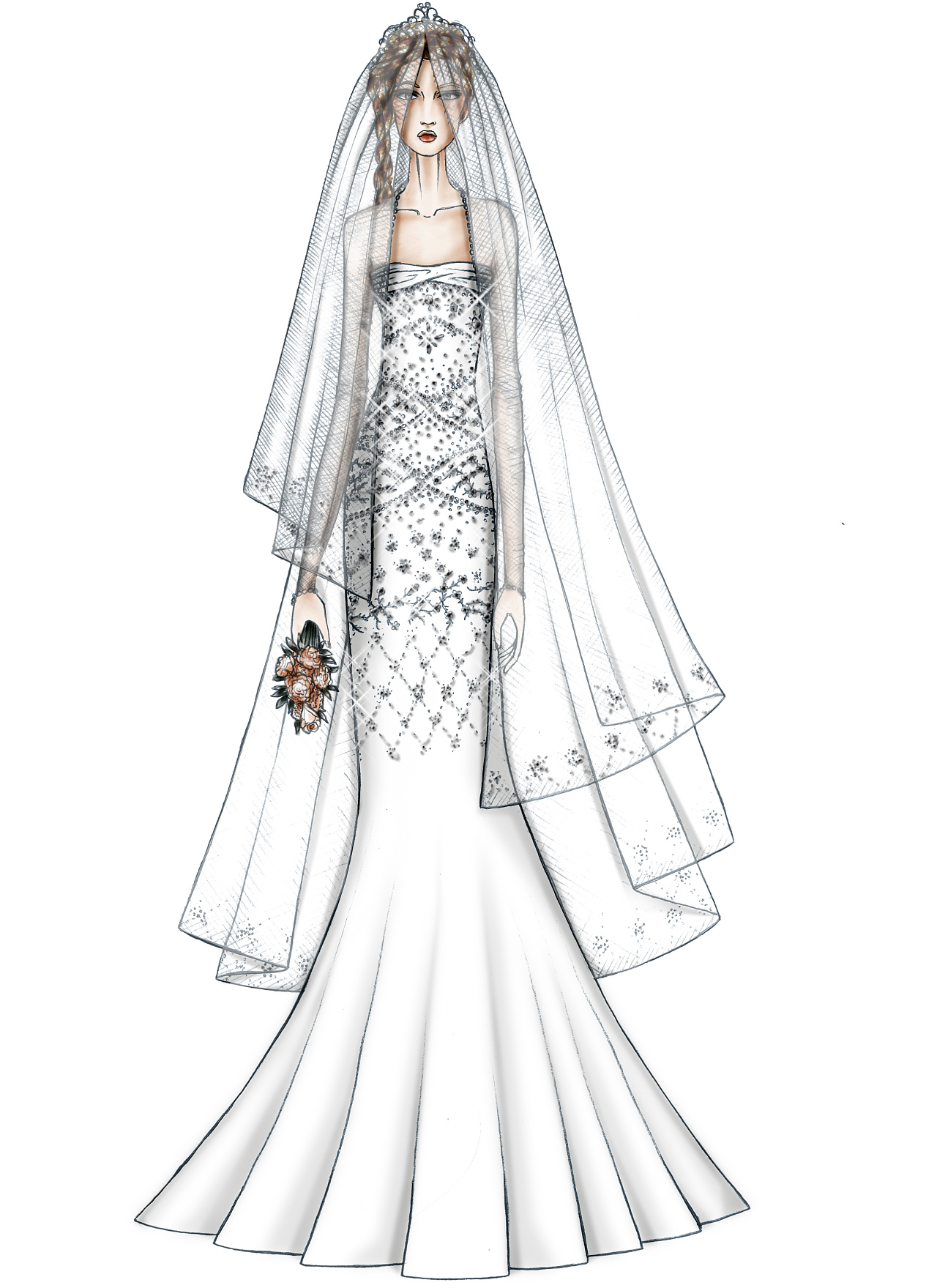 婚纱设计手稿效果图|服装|正装/礼服|AceyQian - 原创作品 - 站酷 (ZCOOL)