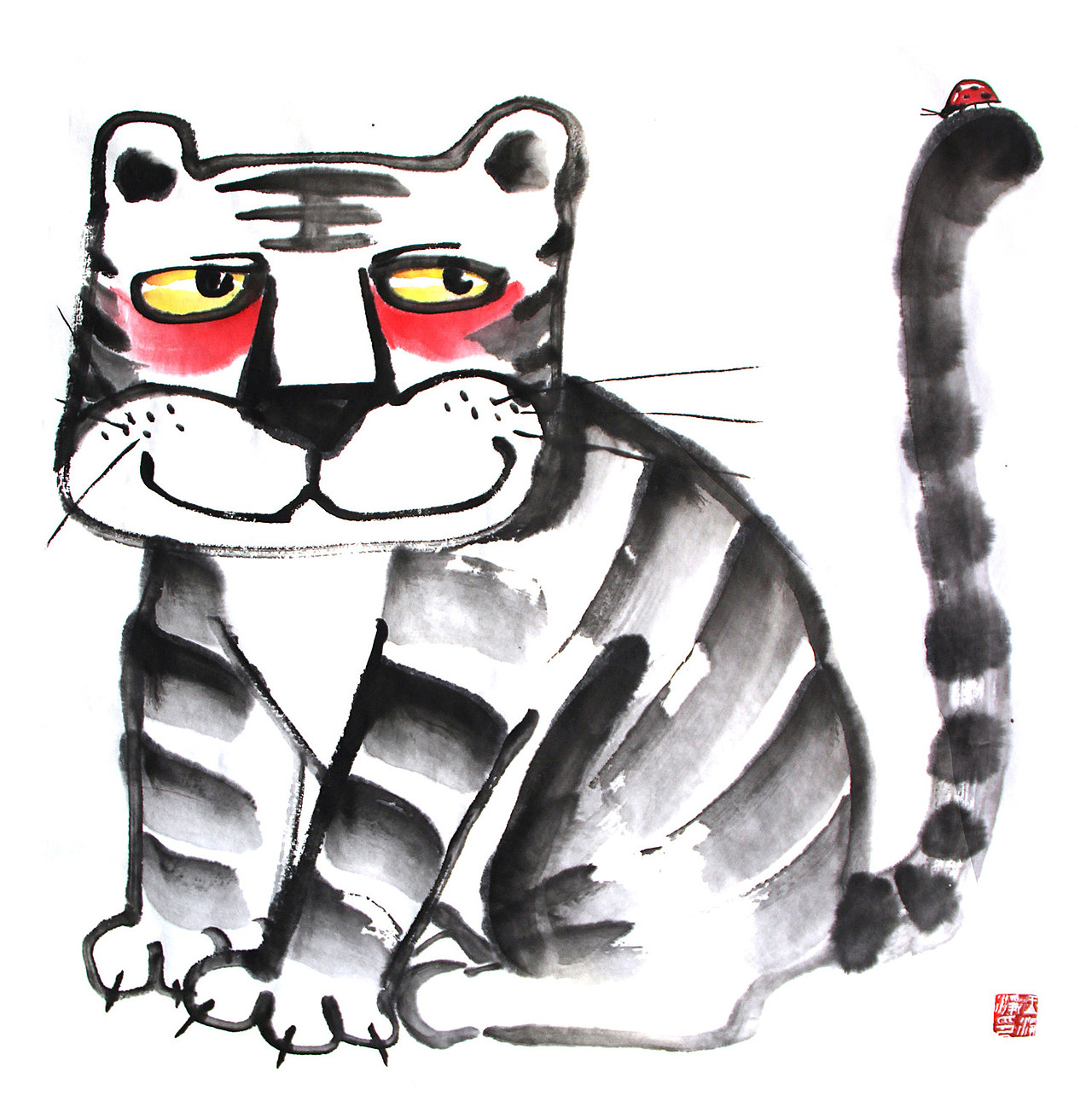 十二生肖卡萌宣纸水墨画套图