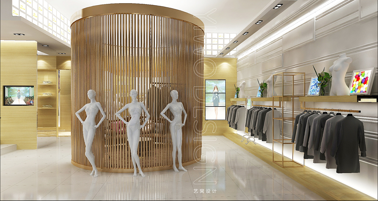 服装店设计羊绒服饰店面设计