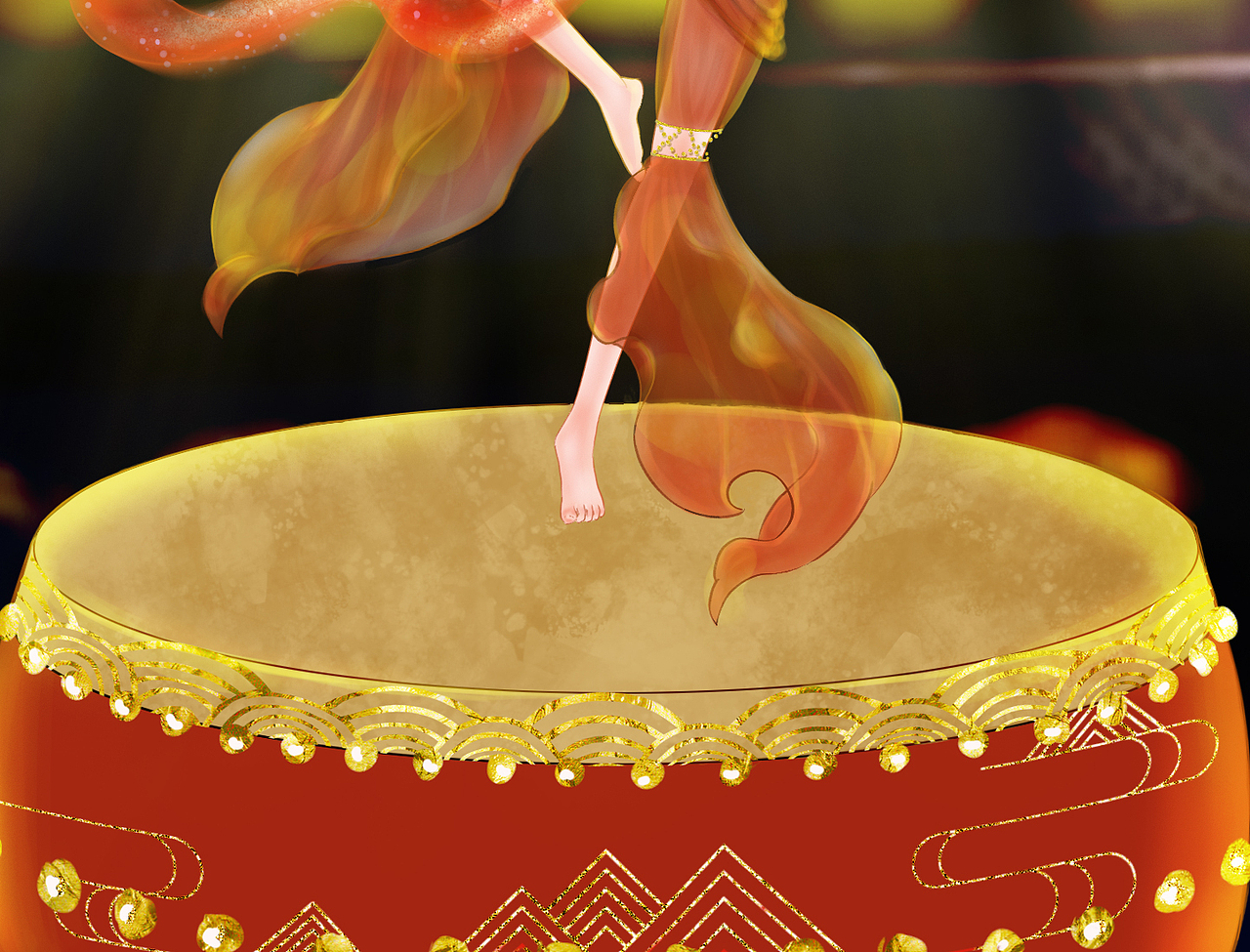 敦煌-鼓乐（图ZMjg2Njg4MjQw） - 创作习作 - 站酷设计师淡旦Dawn原创素材 - 站酷ZCOOL