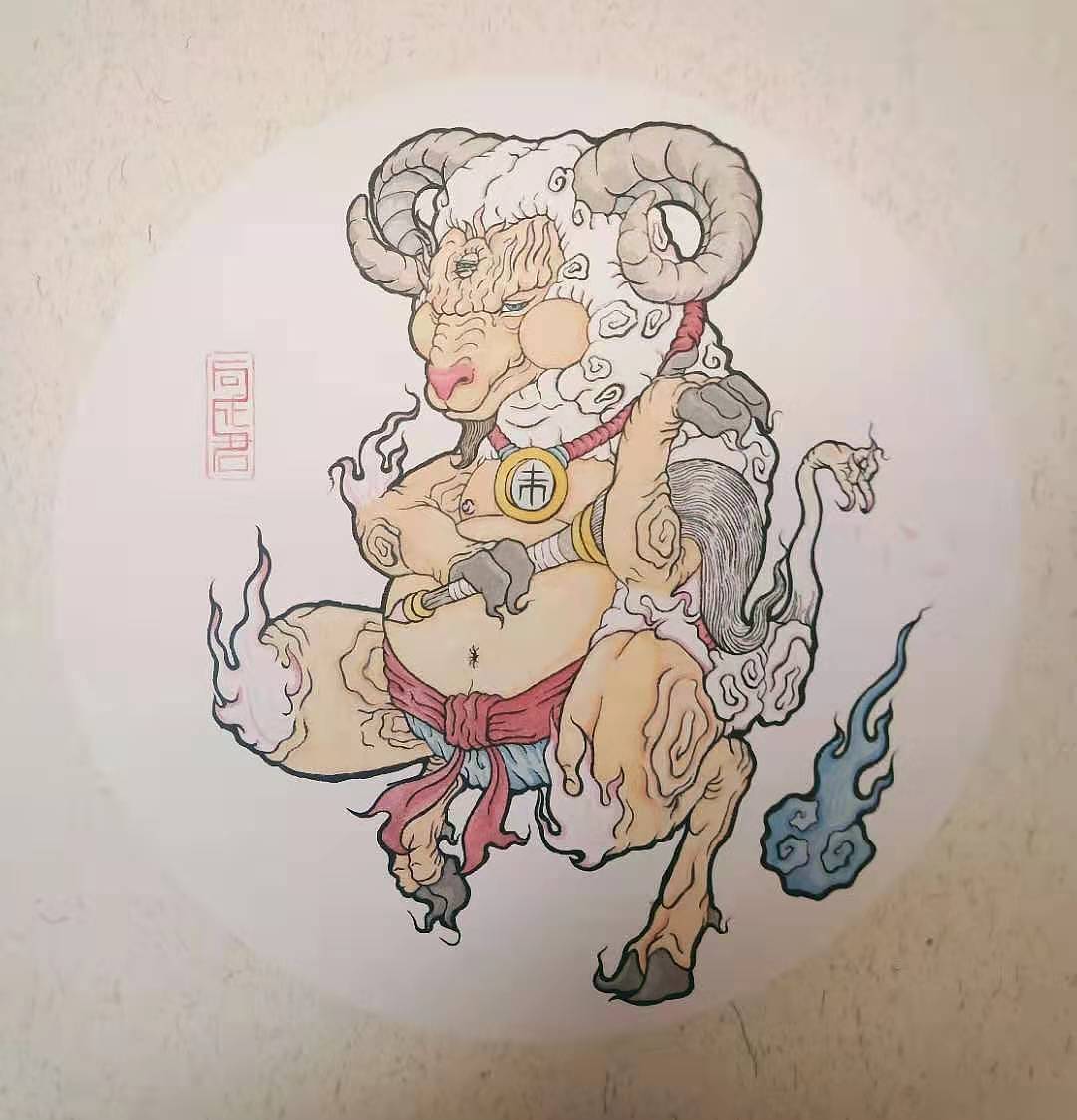 向成君 原创国画《十二生肖》（图ZMTk0MzIwNzcy） - 儿童插画 - 站酷设计师向成君原创素材 - 站酷ZCOOL