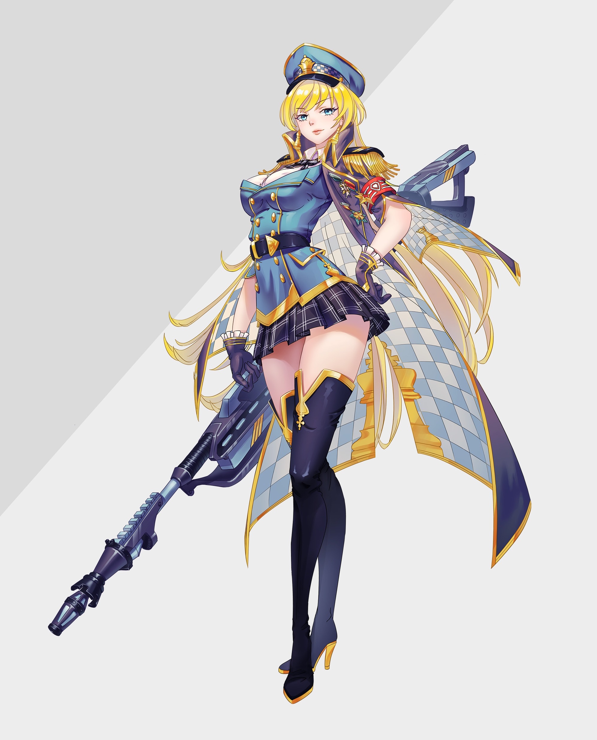 女王系校园战斗领袖立绘|插画|游戏原画|圈圈同学 - 原创作品 - 站酷