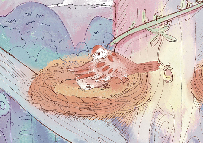 小鸟妈妈的烦恼(图ZMzQ3NjMzMjA0) - 商业插画 - 站酷设计师橙子与猫插画师原创素材 - 站酷ZCOOL