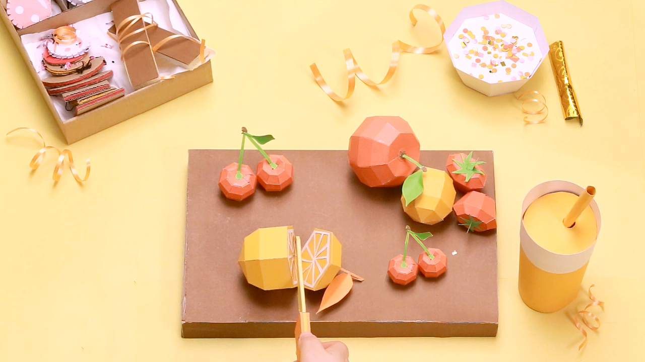 手工纸模动画-生活食品