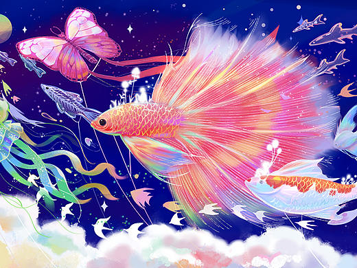 梦境幻象 —打开ULED去旅行（个人主页-ZNTc1MDI4MTY=） - 图案 - 站酷设计师五个青椒原创素材 - 站酷ZCOOL