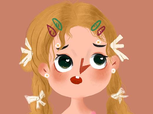 小女孩插画联系