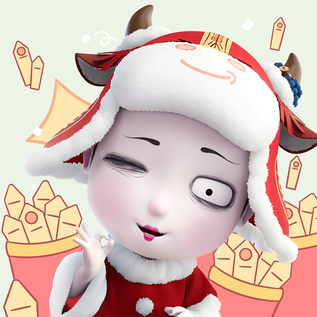 祝你岁岁常欢愉，年年皆胜意 | 僵小鱼新年头像&壁纸（图ZMjQyNjI5OTgw） - 动画片 - 站酷设计师僵小鱼原创素材 - 站酷ZCOOL