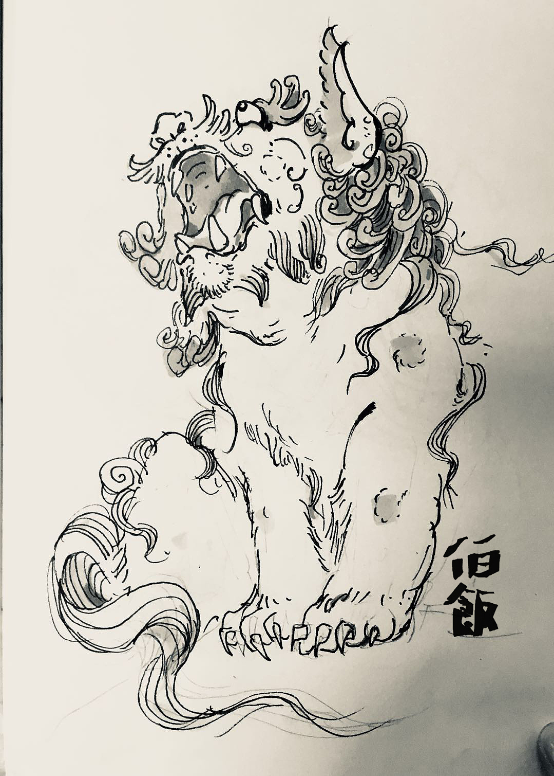 “唐狮子”怎么画？吉祥图案传统狮子_上海由龍工作室-站酷ZCOOL