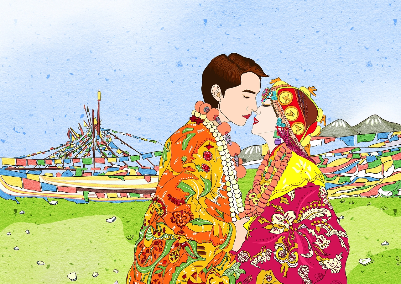 藏式插画设计（图ZNTY4MTAwNDA=） - 商业插画 - 站酷设计师走钢索的包子原创素材 - 站酷ZCOOL