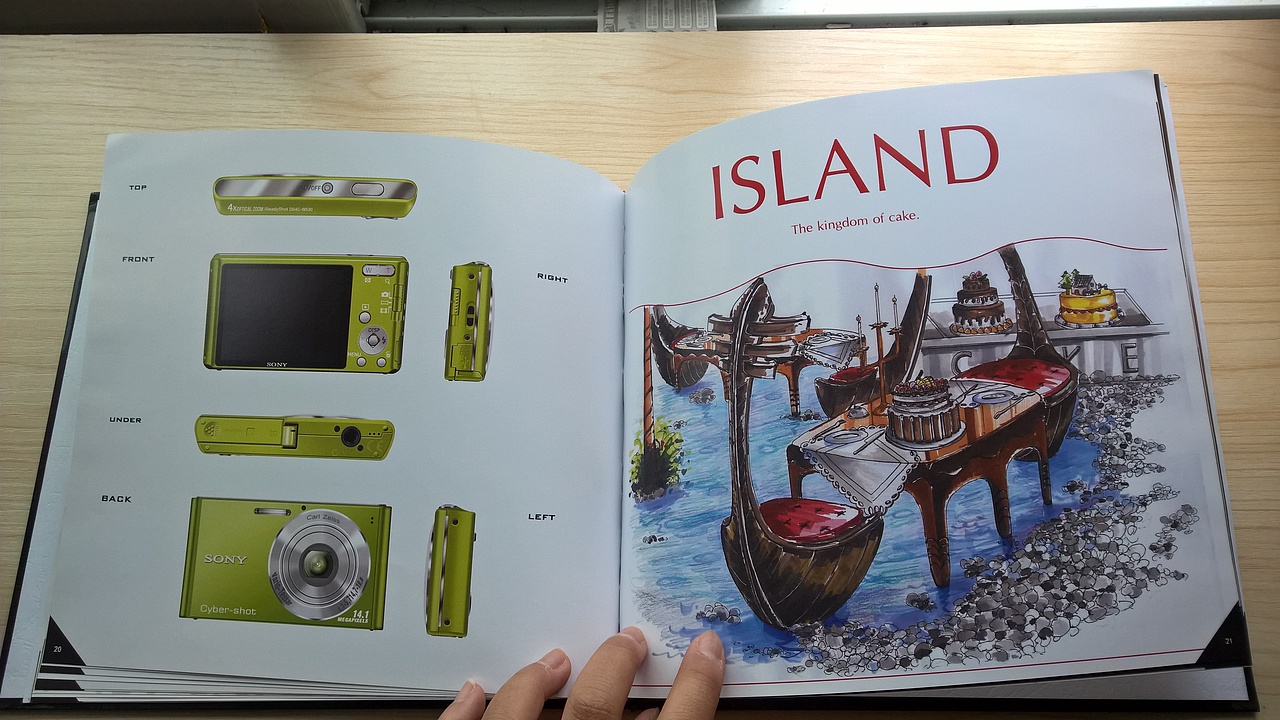 12页--sony相机临摹(左边),创意蛋糕店一角设计(右边)