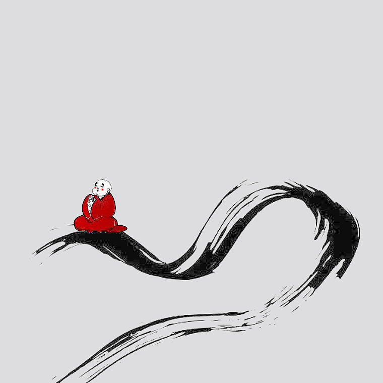 极简的泼墨禅意画作品集