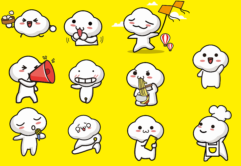 根据云,画的云的卡通吉祥物.