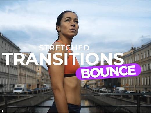 PR预设：12个Vlog音乐视频拉伸弹跳无缝转场prfpset预设Stretched Bounce Transitions
