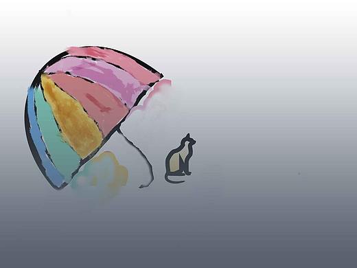 躲雨的猫咪（个人主页-ZNDE3NDA1NTI=） - 绘本 - 站酷设计师17网新曾国菡原创素材 - 站酷ZCOOL