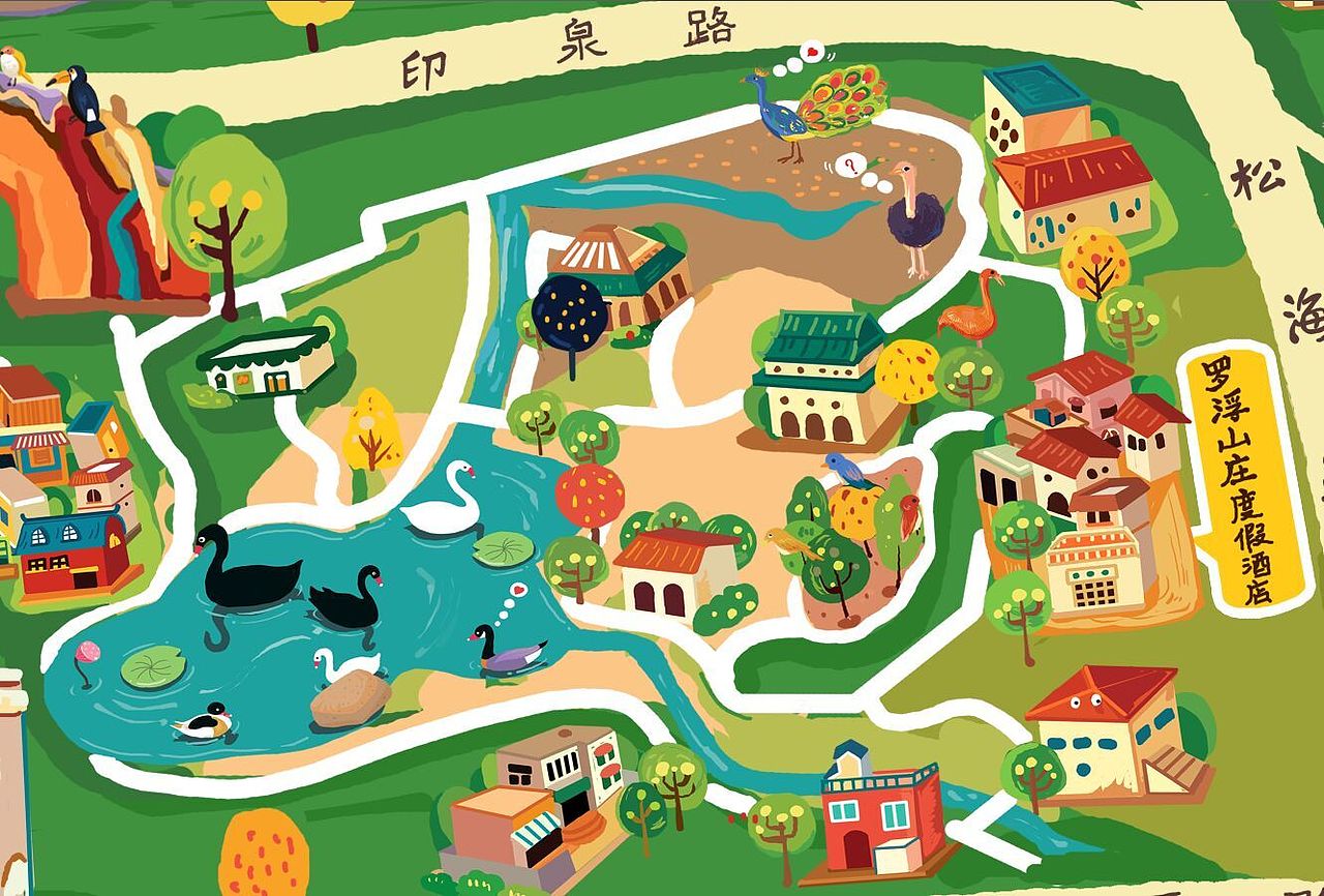 穹窿山手绘地图（图ZMjM5MTI1MDg=） - 商业插画 - 站酷设计师由程程yoyo原创素材 - 站酷ZCOOL