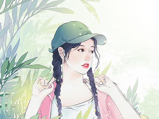 阳光中的少女
