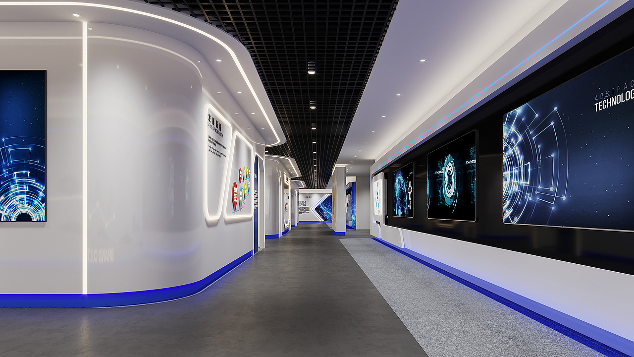现代科技展厅-效果图制作（图ZMjg4OTcyNjM2） - 展陈设计 - 站酷设计师写意视觉表现原创素材 - 站酷ZCOOL