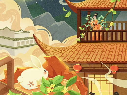 中秋国潮插画 ｜礼盒插画