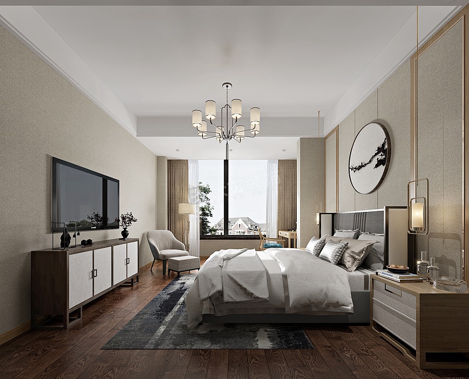 碧桂园中俊天玺装修案例,新中式合院别墅设计效果图