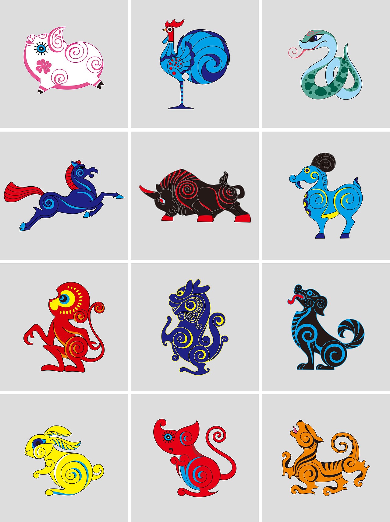 十二生肖图案创作