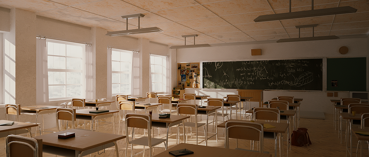 教室|三维|场景|liudage125_临摹作品-站酷zcool