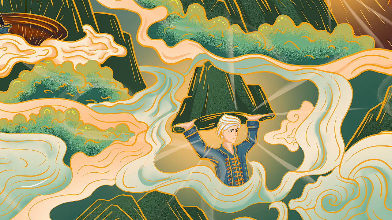 壮族国潮故事性插画